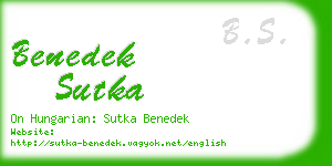 benedek sutka business card